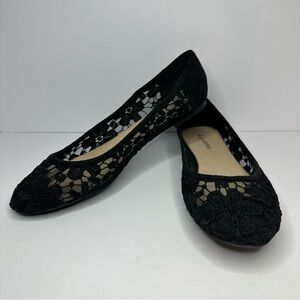 Zigi Soho Harmonies Ballet Flats Black Lace Flowers. Mesh Woman’s Sz 9.5